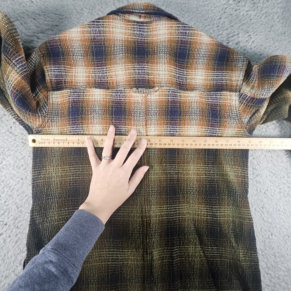Free People Anneli Plaid Shirt Jacket Womens XS Flannel Ombre Shacket 90s Grunge - Picture 11 of 13